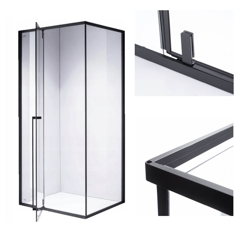 KABINA PRYSZNICOWA PROSTOKĄTNA BS16A CZARNA 100x90 CM BS16A-100X90