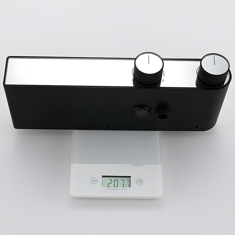 BATERIA PRYSZNICOWA ŁAZIENKOWA Z DESZCZOWNICĄ ŚCIENNA F12-BL CZARNA LCD F12-BL