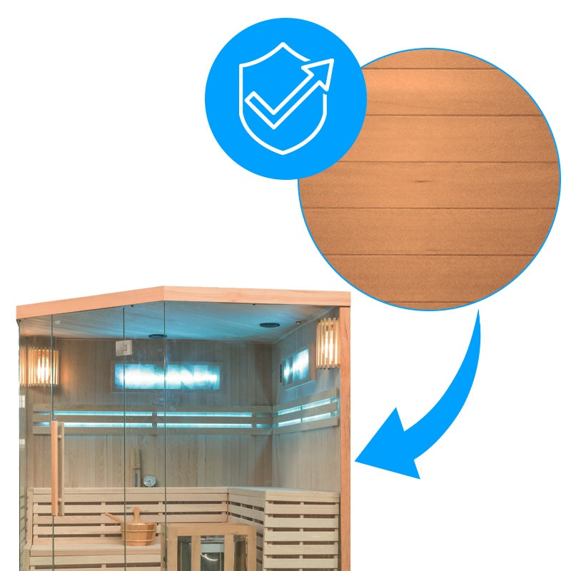SAUNA FIŃSKA WYSOKOTEMPERATUROWA Z PIECEM KEMI6/HARVI 5-6 OSOBOWA 200x200 KEMI6