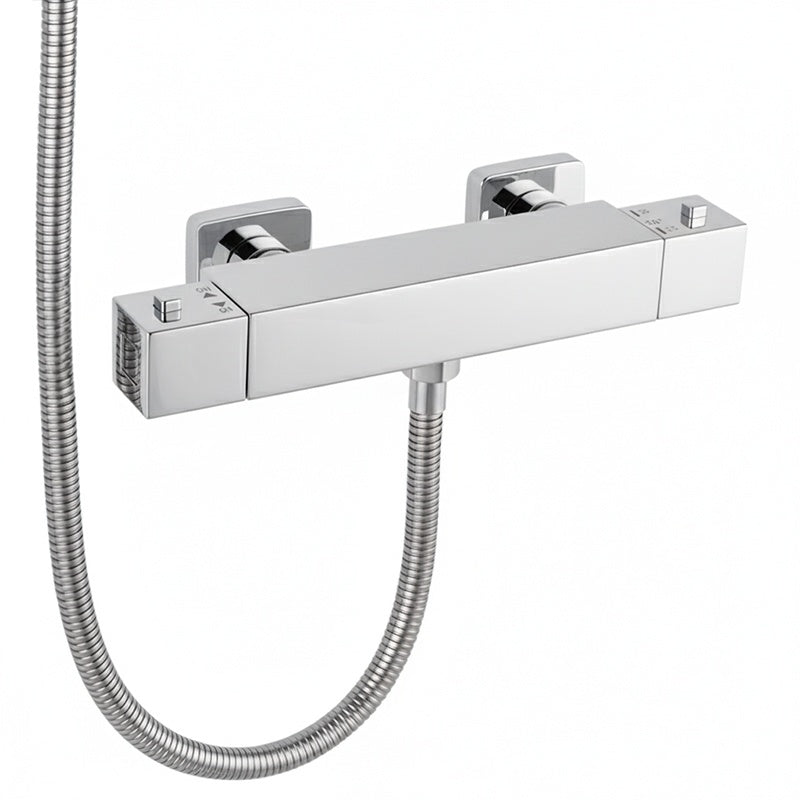 BATERIA WANNOWA ŚCIENNA PRYSZNICOWA ZESTAW Z TERMOSTATEM T202A CHROM T202A