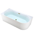 WANNA WOLNOSTOJĄCA PRZYŚCIENNA RIO 504C LEWA BIAŁA PRZELEW ZŁOTY 160x75 CM RIO-504C-L-P-GL