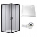 KABINA PRYSZNICOWA KWADRATOWA Z BRODZIKIEM BL30B/SXL02B CZARNA/BIAŁY 90x90 BL30B+SXL02B-WH-90