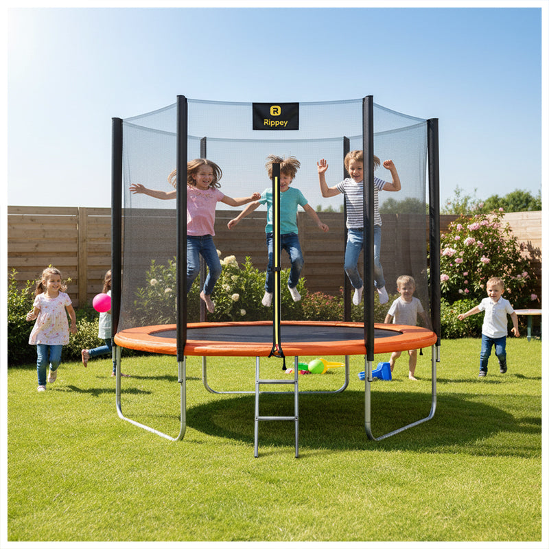 TRAMPOLINA OGRODOWA DLA DZIECI SKY 10FT CZARNO-POMARAŃCZOWA 305 CM 10FT-SKY-305-OR
