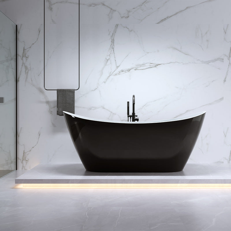 WANNA WOLNOSTOJĄCA RICA 513A CZARNA PRZELEW CZARNY 150x75 CM RICA-513A-BL-P-BL