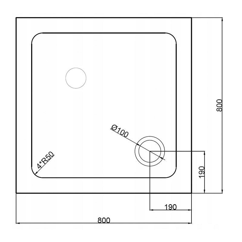 KABINA PRYSZNICOWA KWADRATOWA Z BRODZIKIEM BS10A/ST02A CZARNA/BIAŁY 80x80 CM BS10A+ST02A-WH