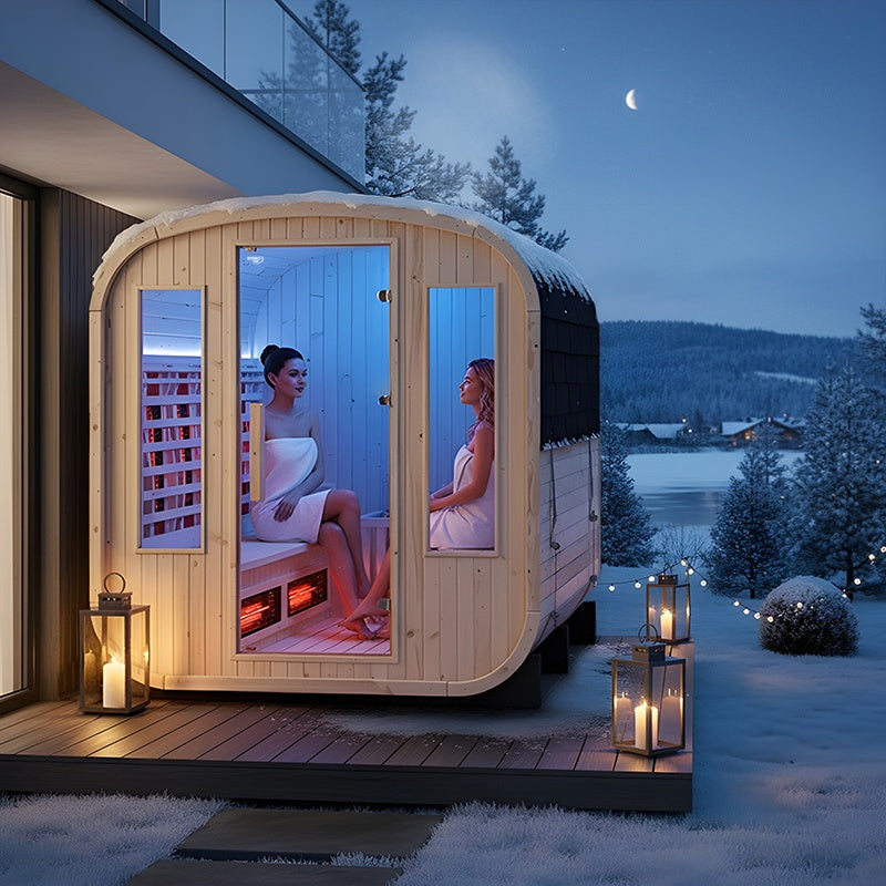 SAUNA OGRODOWA FIŃSKA / INFRARED BECZKA HAMAR 4-6 OSOBOWA 180x200 CM HAMAR