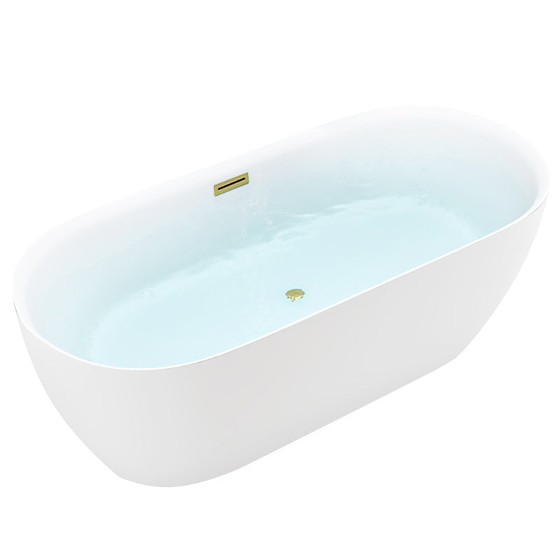 WANNA WOLNOSTOJĄCA CESANA 518C BIAŁA PRZELEW ZŁOTY SZCZOTKOWANY 170x75 CM CESANA-518C-P-GL-BR