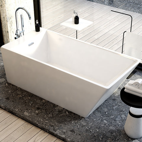 WANNA WOLNOSTOJĄCA RENO 515 BIAŁA PRZELEW CHROM 170x75 CM RENO-515-WH-170