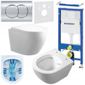 ZESTAW PODTYNKOWY WC STELAŻ GEBERIT DUOFIX MISKA MIZU-WH-RIM-02 PRZYCISK DELTA 01 CHROM