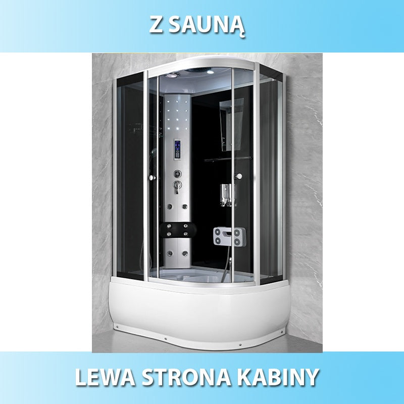KABINA PRYSZNICOWA Z HYDROMASAŻEM I SAUNĄ WSH7106LS LEWA 120x80 CM WSH7106LS-120X80