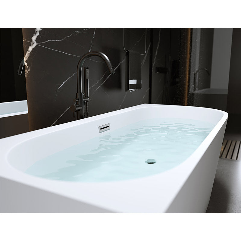 WANNA WOLNOSTOJĄCA PRZYŚCIENNA MERA 509A LEWA BIAŁA PRZELEW CHROM 140x75 CM MERA-509A-L-140X75
