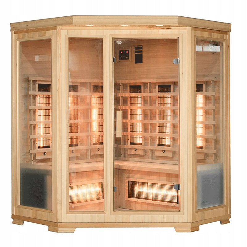SAUNA SUCHA INFRARED NISKOTEMPERATUROWA BERGEN4 4-5 OSOBOWA 150x150 CM BERGEN4