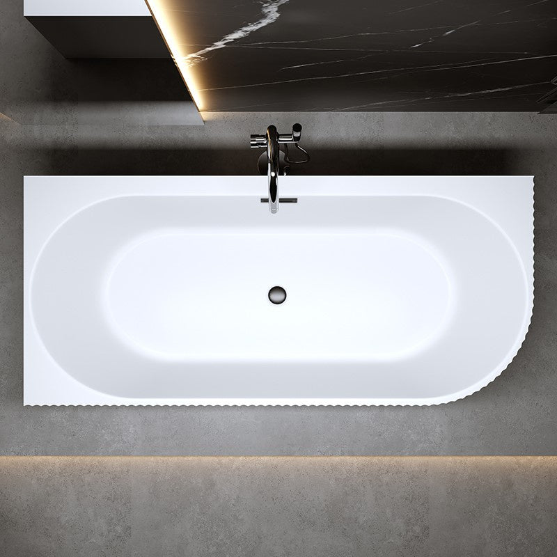 WANNA WOLNOSTOJĄCA PRZYŚCIENNA RIO 504B LEWA BIAŁA PRZELEW CZARNY 150x75 CM RIO-504B-L-P-BL