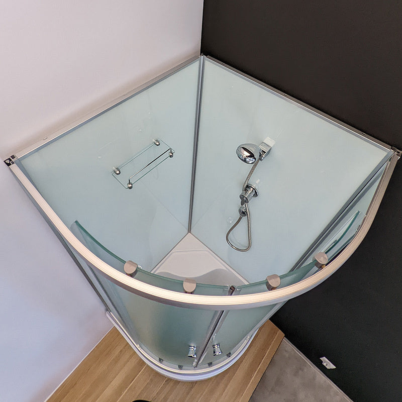 KABINA PRYSZNICOWA PÓŁOKRĄGŁA Z BRODZIKIEM WSH304A MAT CHROM 80x80 CM WSH304A-MAT-80