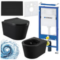 ZESTAW PODTYNKOWY WC STELAŻ GEBERIT DUOFIX MISKA ELITE-MTB-03 PRZYCISK DELTA 50 CZARNY MAT