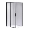 KABINA PRYSZNICOWA PROSTOKĄTNA SUPER SLIM NOVA CZARNA 90x80 CM 6 MM NOVA-BL-90X80