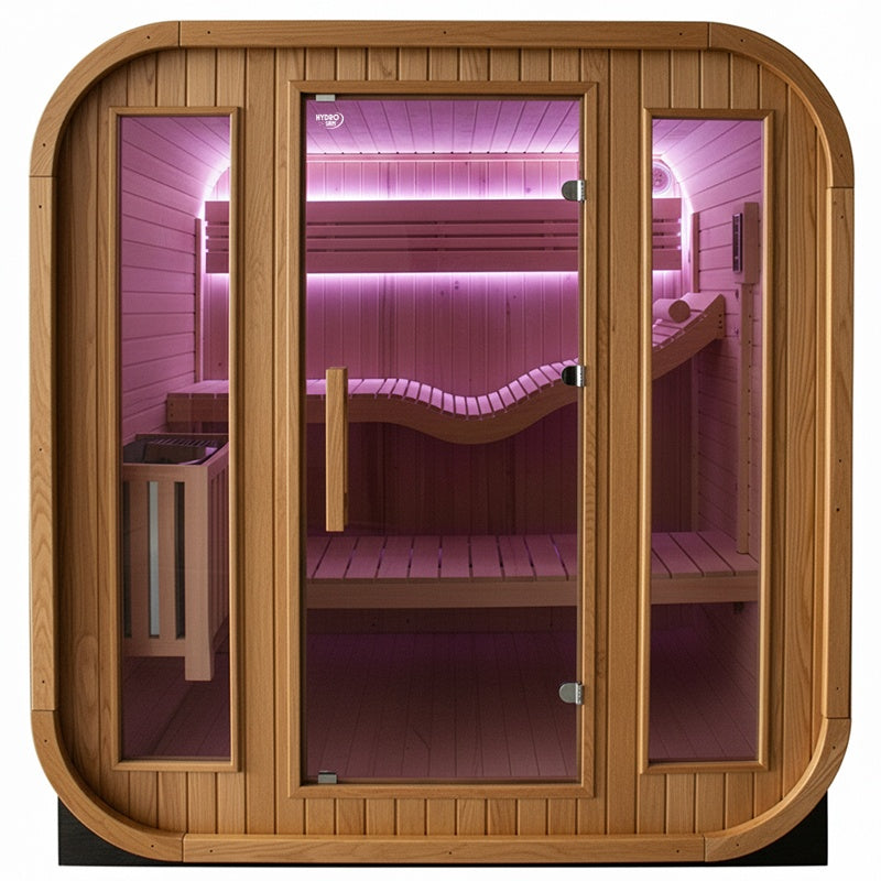 SAUNA OGRODOWA FIŃSKA BECZKA Z PIECEM MOLDE 2-4 OSOBOWA 180x200 CM