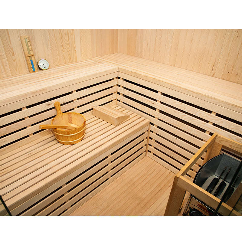 SAUNA FIŃSKA WYSOKOTEMPERATUROWA Z PIECEM KEMI6/HARVI 5-6 OSOBOWA 200x200 KEMI6