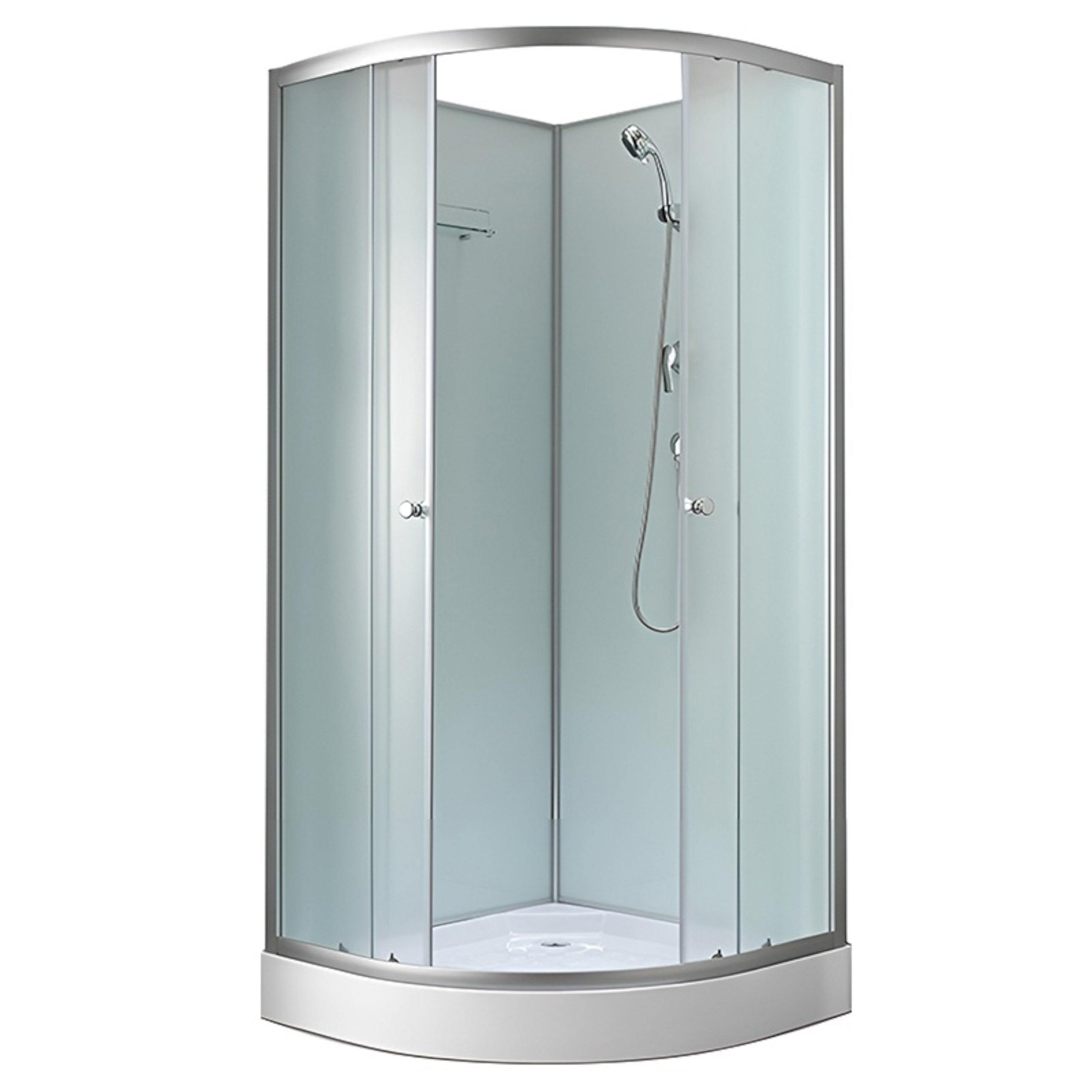 KABINA PRYSZNICOWA PÓŁOKRĄGŁA Z BRODZIKIEM WSH305A MAT CHROM 80x80 CM WSH305A-MAT-80