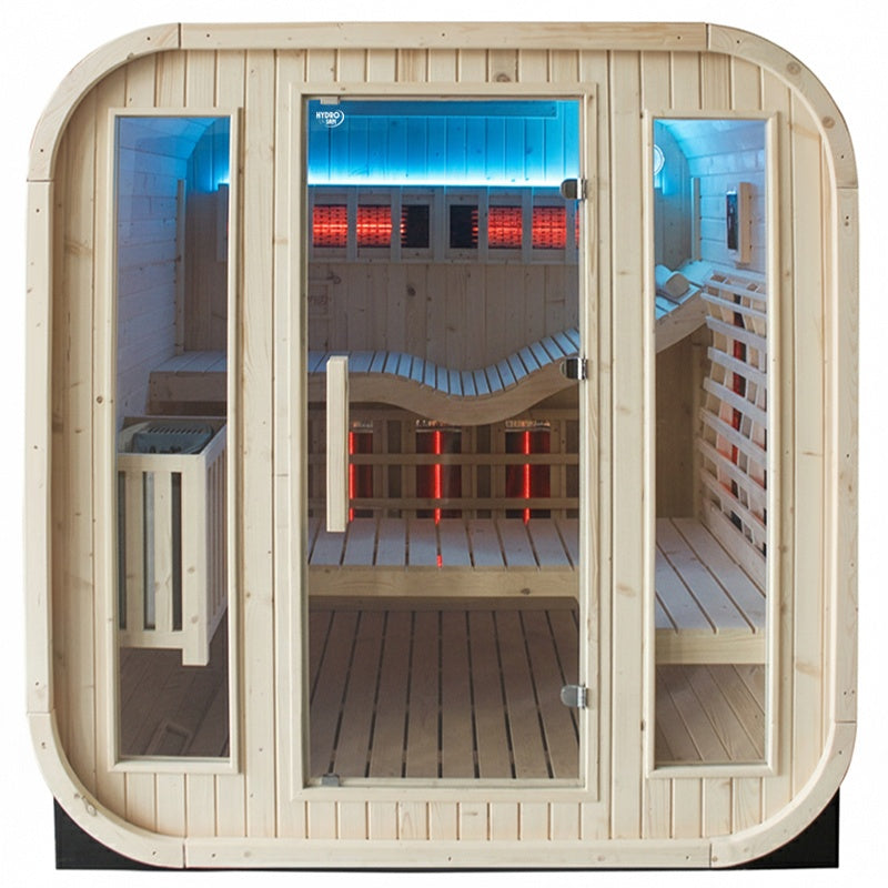 SAUNA OGRODOWA KOMBO FIŃSKA - INFRARED BECZKA MOLDE-A 4-6 OSOBOWA 180x200 CM 2W1