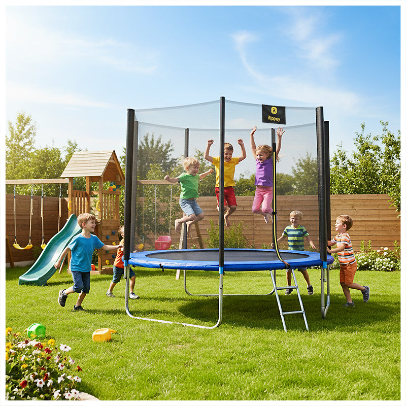 TRAMPOLINA OGRODOWA DLA DZIECI SKY 10FT CZARNO/NIEBIESKA 305 CM 10FT-SKY-305
