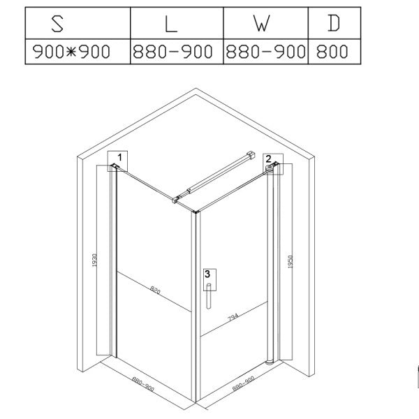 KABINA PRYSZNICOWA KWADRATOWA Z BRODZIKIEM BS04B/RIKO CZARNA/CZARNY 90x90