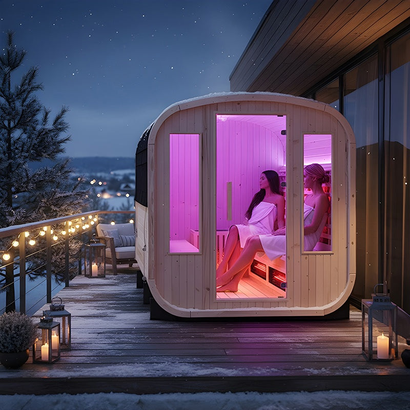 SAUNA OGRODOWA FIŃSKA / INFRARED BECZKA HAMAR 4-6 OSOBOWA 180x200 CM HAMAR