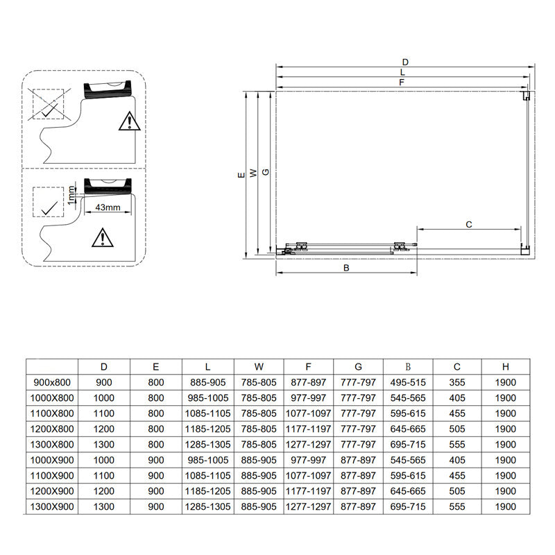 KABINA PRYSZNICOWA PROSTOKĄTNA SUPER SLIM NOVA CZARNA 120x90 CM 6 MM NOVA-BL-120X90