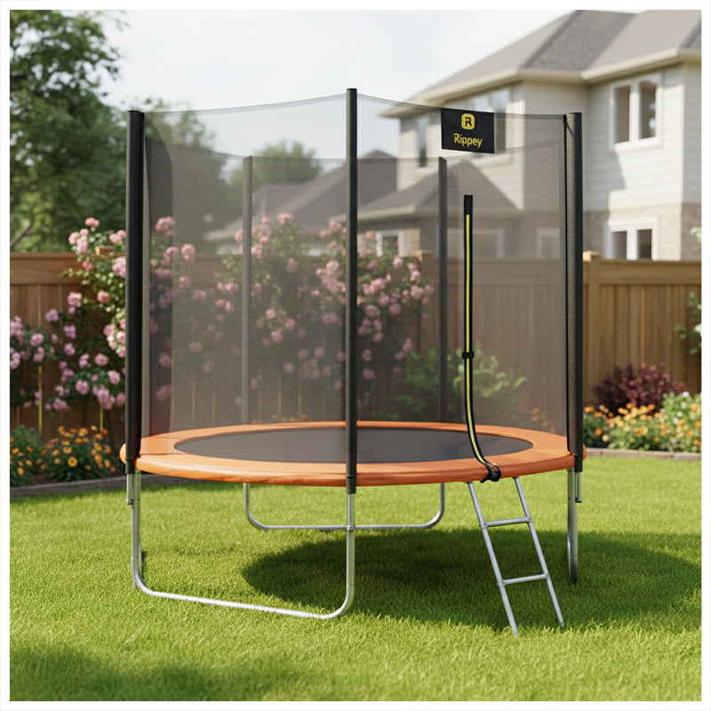 TRAMPOLINA OGRODOWA DLA DZIECI SKY 10FT CZARNO-POMARAŃCZOWA 305 CM 10FT-SKY-305-OR
