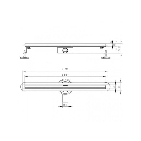 ODPŁYW LINIOWY OBROTOWY SLIM DL03 CZARNY 60 CM DL03-SLIM-BL60