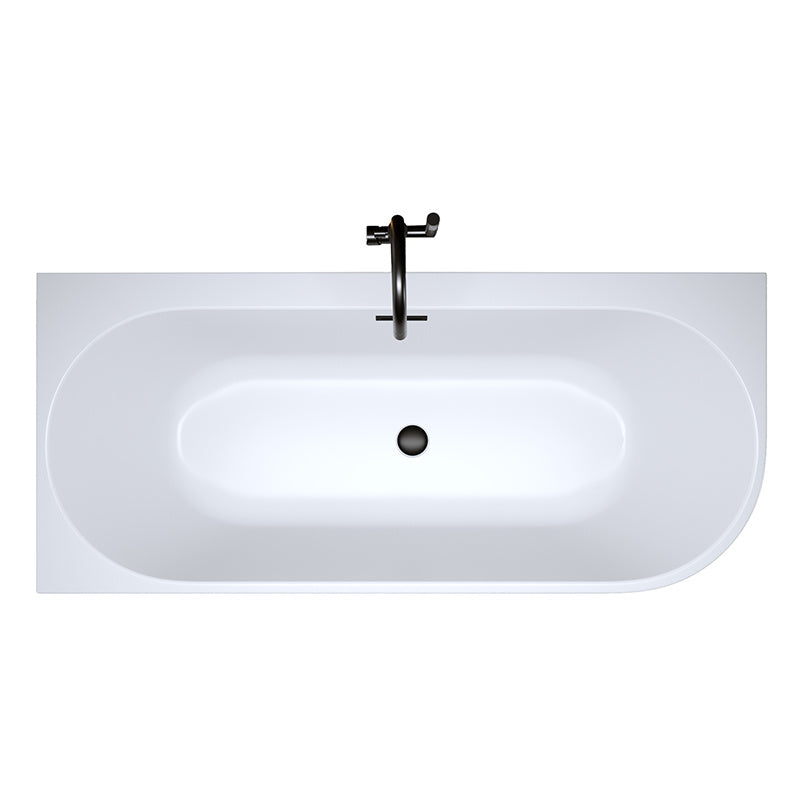 WANNA WOLNOSTOJĄCA PRZYŚCIENNA MERA 509D LEWA BIAŁA PRZELEW CZARNY 170x75 MERA-509D-L-P-BL
