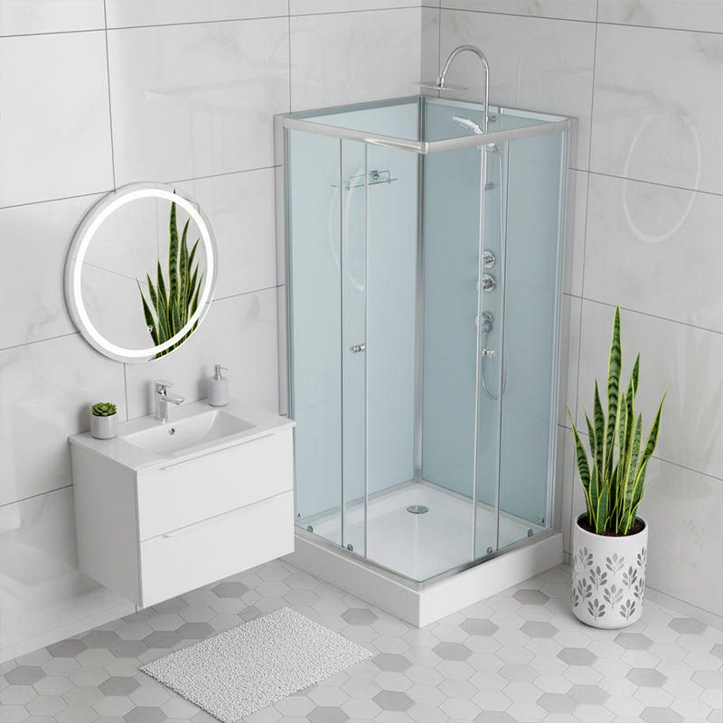KABINA PRYSZNICOWA KWADRATOWA Z BRODZIKIEM WSH308 CHROM 90x90 CM WSH308-MAT-90