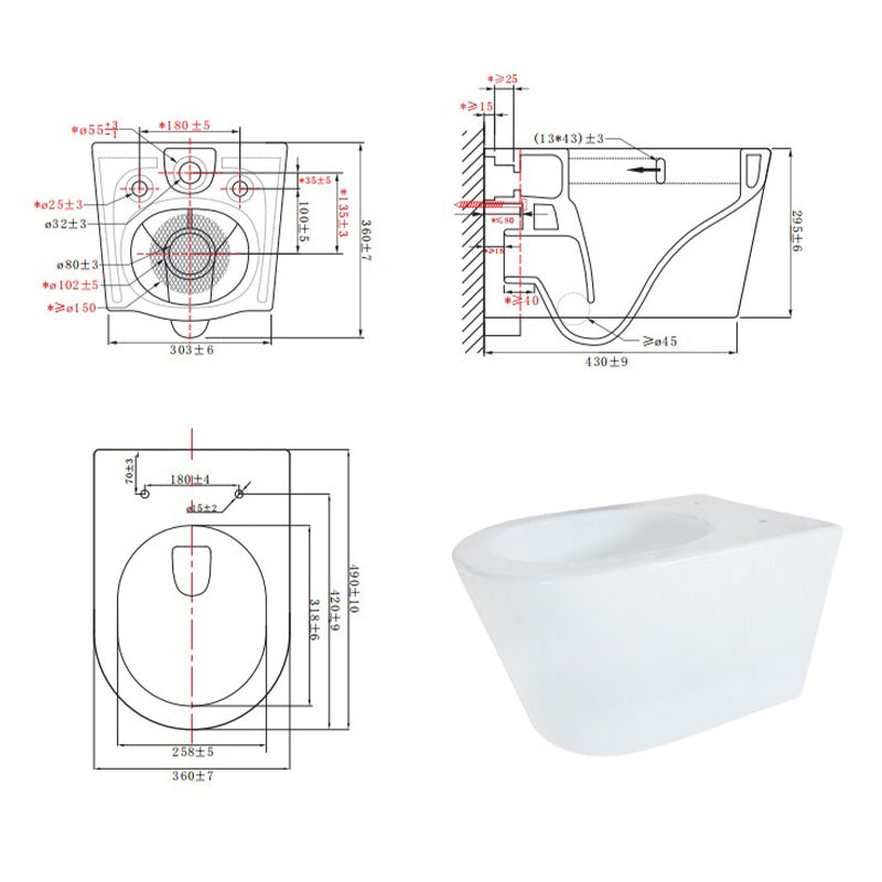 MISKA WC WISZĄCA TORNADO ELITE-WH-03 BIAŁA DESKA WOLNOOPADAJĄCA DUROPLAST ELITE-WH-03