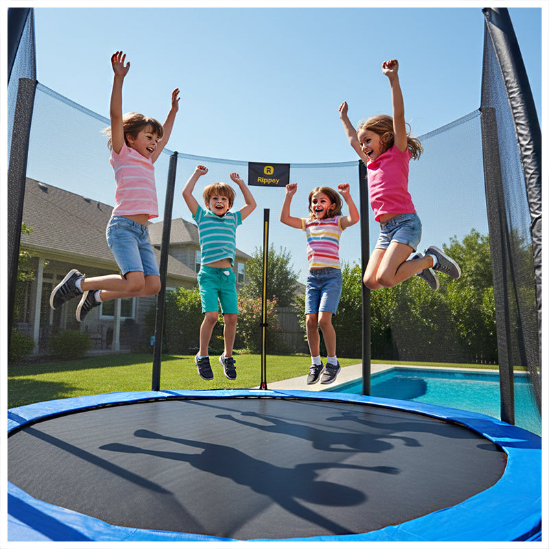 TRAMPOLINA OGRODOWA DLA DZIECI SKY 10FT CZARNO/NIEBIESKA 305 CM 10FT-SKY-305
