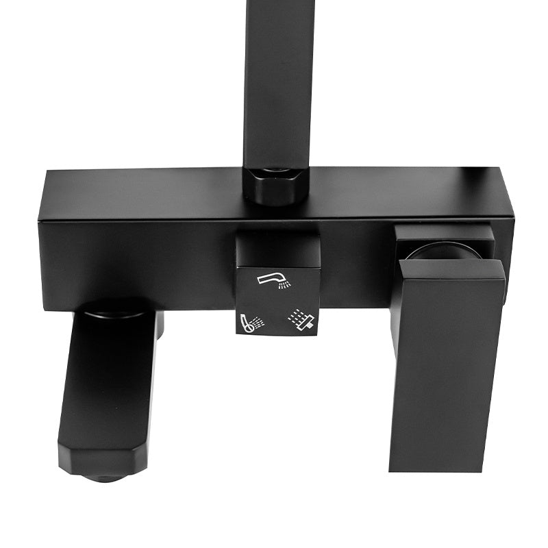 BATERIA PRYSZNICOWA Z TERMOSTATEM I DESZCZOWNICĄ F170B CZARNA F170B-BL