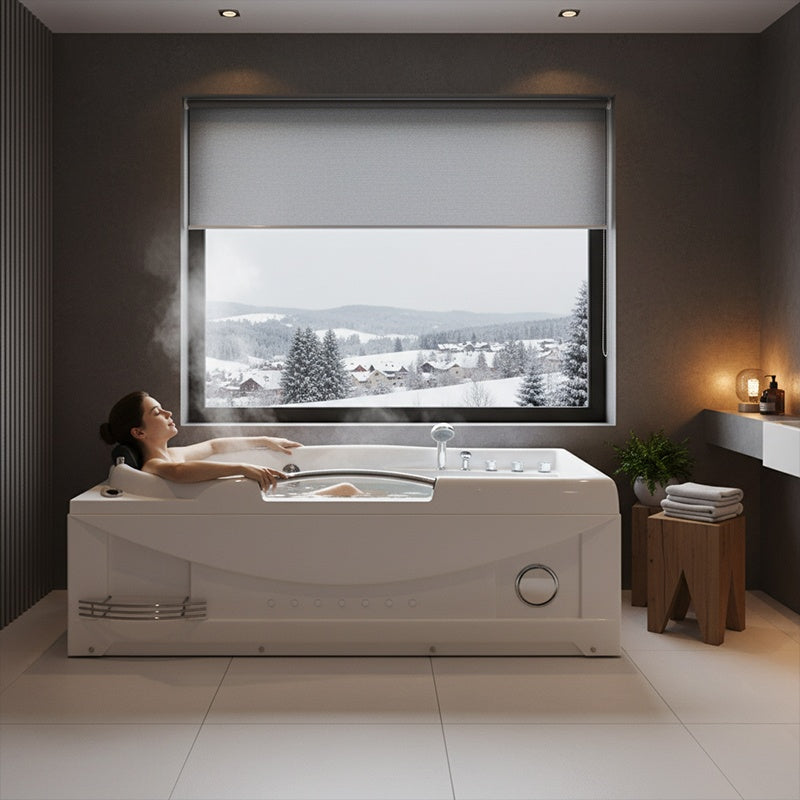WANNA Z HYDROMASAŻEM Z PODGRZEWACZEM RAMZES 634H BIAŁA 168x85 CM RAMZES-634H-168X85
