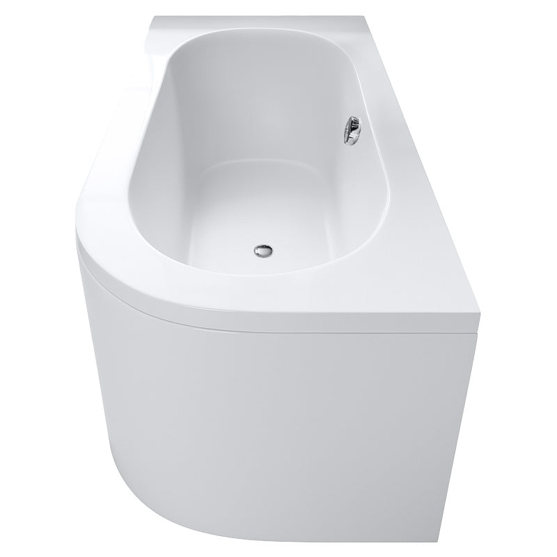 WANNA PRZYŚCIENNA Z OBUDOWĄ EBI LEWA BIAŁA PRZELEW CHROM 170x75 CM EBI-L-170X75-OBUD