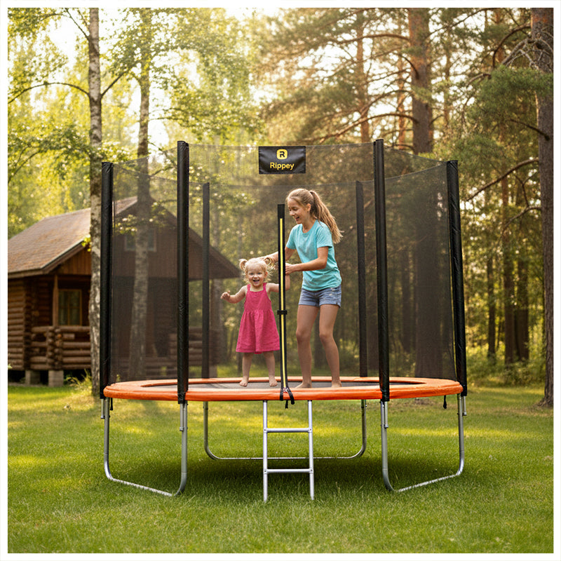 TRAMPOLINA OGRODOWA DLA DZIECI SKY 10FT CZARNO-POMARAŃCZOWA 305 CM 10FT-SKY-305-OR