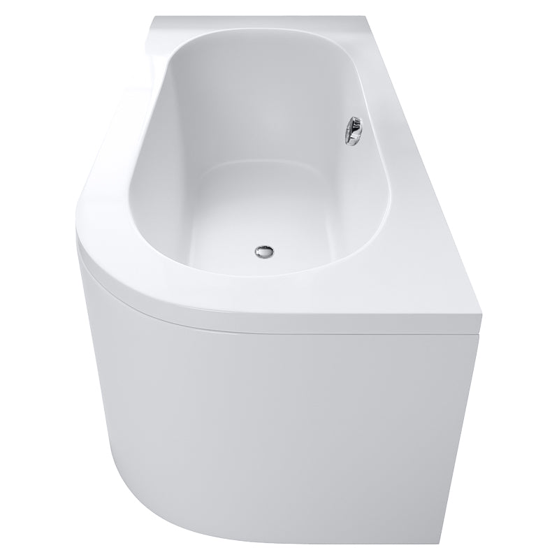 WANNA PRZYŚCIENNA Z OBUDOWĄ EBI LEWA BIAŁA PRZELEW CHROM 150x75 CM EBI-L-150X75-OBUD