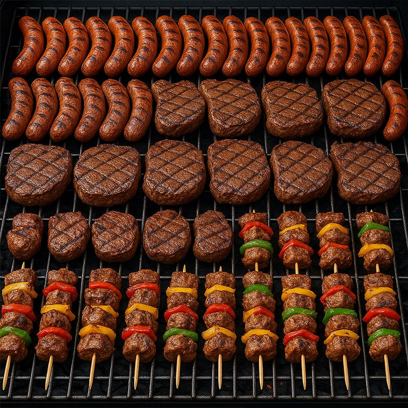 GRILL OGRODOWY WĘGLOWY Z POKRYWĄ I PÓŁKAMI VL14 SZARY VL14-GREY
