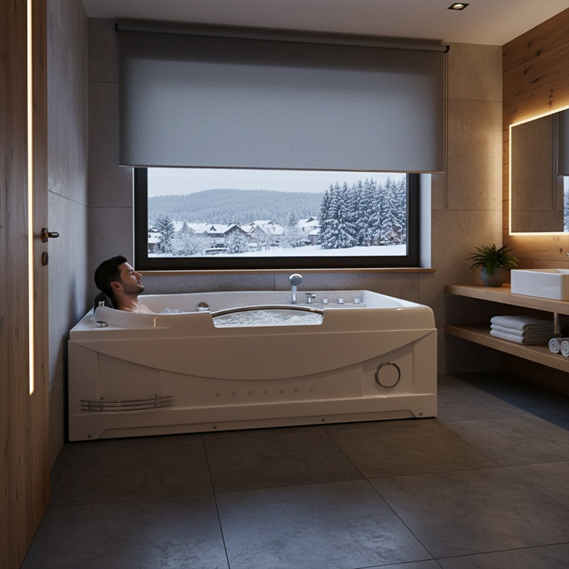 WANNA Z HYDROMASAŻEM Z PODGRZEWACZEM RAMZES 634H BIAŁA 168x85 CM RAMZES-634H-168X85